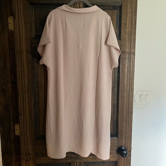 PULLOVER DRESS TAUPE WOMENS SIZE LARGE ABOVE THE KNEE - Picture 3 of 4
